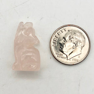 Hand Carved Pink Rose Quartz Wolf/Coyote Figurine | 21x11x8mm | Pink - PremiumBead Alternate Image 8