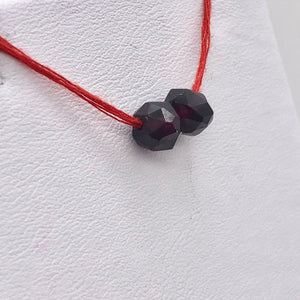 2 (pair) Pyrope Garnet Faceted Round Beads | 6x5mm | Red | 6608 - PremiumBead Primary Image 1