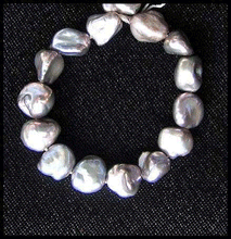 Load image into Gallery viewer, Moonlight 14 Platinum Keishi Freshwater Pearls 005233 - PremiumBead Primary Image 1
