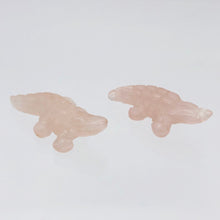 Load image into Gallery viewer, Rosie Gators 2 Carved Rose Quartz Alligators Beads | 28x14x7mm | Pink - PremiumBead Alternate Image 2
