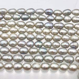 Silvery Platinum Freshwater Pearl Strand | 8x6-6.5x5mm | ~55 pearls | 110864