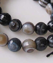 Load image into Gallery viewer, Black and White Sardonyx Faceted 7.5mm Round &quot;Eye&quot; Bead Strand 110275 - PremiumBead Alternate Image 2

