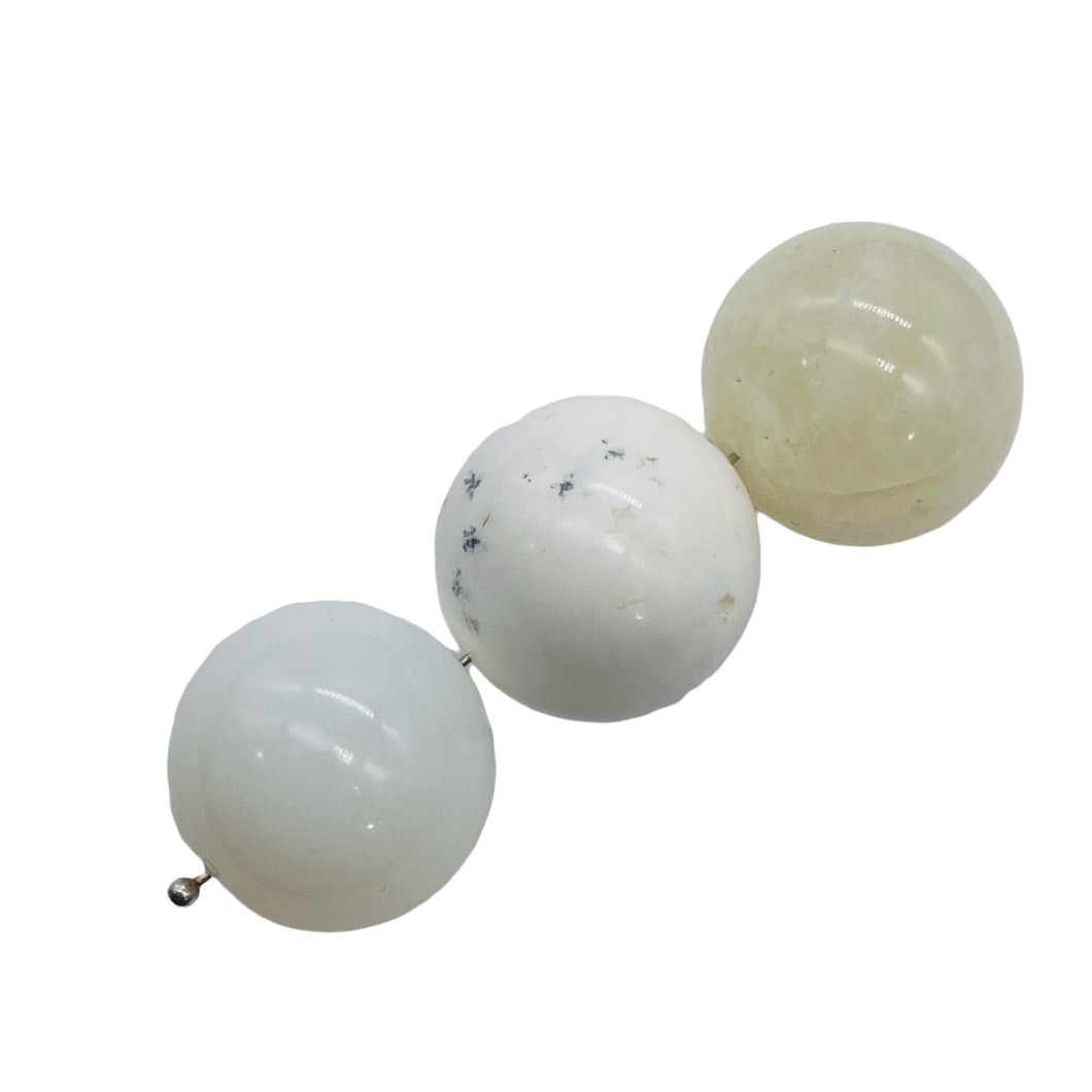 Opal Dendritic Large White Round Beads | 21mm | White | 3 |