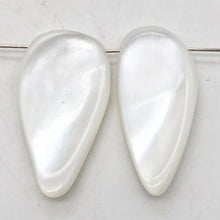 Load image into Gallery viewer, Mother of Pearl Pendant Beads |28x12x5-35x16x4.5mm | White | Pendant | 2 bds | | 28x12x5-35x16x4.5mm | White |  Bead(s) - PremiumBead Primary Image 1

