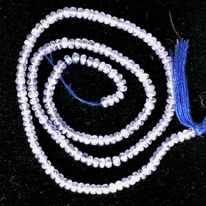 Tanzanite Faceted From 3x1.25mm to 2.5x1mm Roundel Bead 15 inch Strand 109713