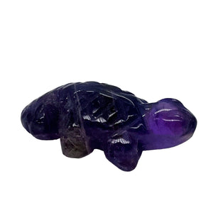 Charming Carved Natural Amethyst Lizard Figurine