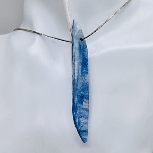 Kyanite 8.8g Spear Pendant Bead | 80x10x4mm | Blue Silver | 1 Bead |