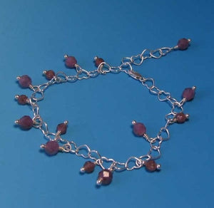 Love! Purple Sapphire & Hearts Silver Bracelet 406622 - PremiumBead Primary Image 1