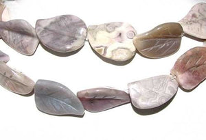 Hand Carved Brazilian Agate Leaf Bead Strand 109319BA - PremiumBead Alternate Image 3