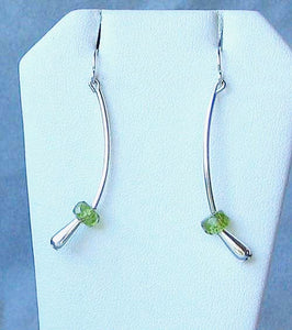 Green Peridot & 925 Sterling Silver Earrings 6487 - PremiumBead Alternate Image 2