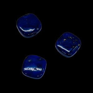 3 Natural Lapis Lazuli Square Coin Beads 8880