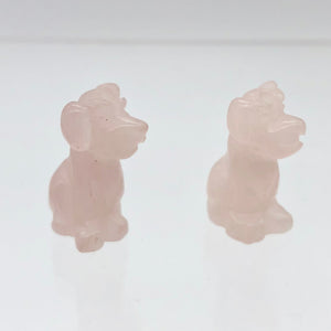 Faithful 2 Rose Quartz Hand Carved Dog Beads | 20x12x10mm | Pink - PremiumBead Alternate Image 3