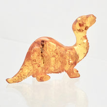 Load image into Gallery viewer, Natural Untreated Amber Hand Carved Diplodocus Dinosaur | 45x27x10mm | Figurine
