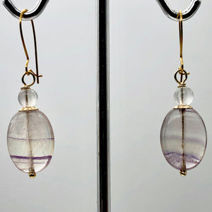 Enchanting Fluorite 15x10mm Bead Dangle 14K Gold Filled Earrings! | 1 1/2" Long|