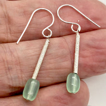 Load image into Gallery viewer, Unique Gem Quality Chrysoprase &amp; Sterling Silver Earrings | 1 1/2 inch long | - PremiumBead Alternate Image 3
