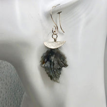 Load image into Gallery viewer, Ocean Jasper Sterling Silver Leaf Earrings | 2&quot; Long | Seafoam Green | 1 Pair |
