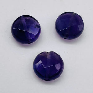 3 Royal Natural 10mm Amethyst Coin 9431