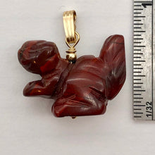 Load image into Gallery viewer, Jasper Squirrel Pendant Necklace | Semi Precious Stone Jewelry | 14k gf Pendant
