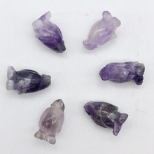 Load image into Gallery viewer, March of The Penguins 2 Carved Amethyst Beads | 21x12x11mm | Purple - PremiumBead Alternate Image 4
