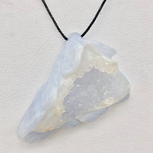 Load image into Gallery viewer, Blue Chalcedony Druzy Carved Flower Bead | 58.5 cts | 41x27mm | Blue | 1 bead | - PremiumBead Primary Image 1
