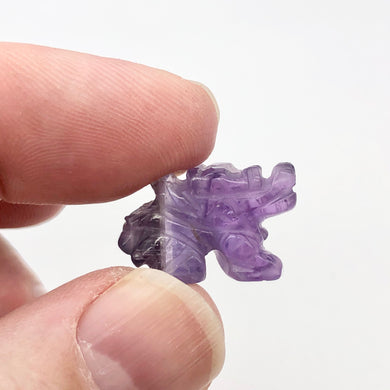 Unique Soaring Carved Amethyst Dragon Figurine | 25x14x7.5mm | Purple - PremiumBead Primary Image 1