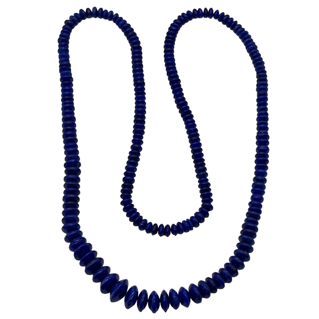 Lapis Lazuli Rondelle Graduated Necklace | 32
