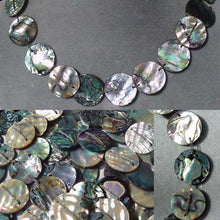 Load image into Gallery viewer, Exotic! Double- Drilled Abalone Coin (3) Three 10x3mm Beads! 5063 - PremiumBead Alternate Image 3

