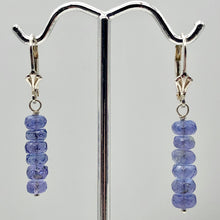Load image into Gallery viewer, Tanzanite Faceted Roundel Bead Sterling Silver Earrings| 1.5&quot; Long | Lever Back
