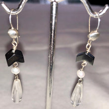 Load image into Gallery viewer, Hematite Pearl Quartz and Silver Earrings 310657 - PremiumBead Primary Image 1

