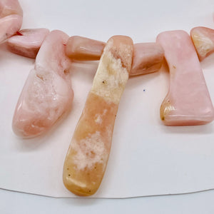 Peruvian Opal 91g Varied Bead Strand | 16" | Pink | 43 Beads |