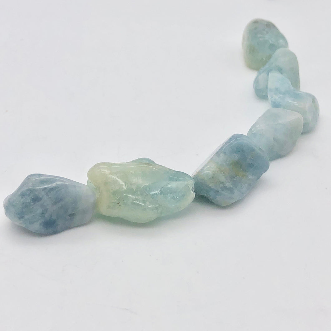7 Natural Aquamarine Nugget Beads | Blue | 7 Beads | 22x9-14x10mm | 4905 - PremiumBead Primary Image 1