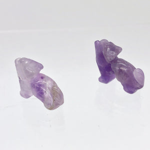 Howling Carved Amethyst Standing Wolf / Coyote Figurine | 22x16x8mm | Purple - PremiumBead Alternate Image 5