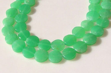 Radiant 2 Natural Chrysoprase Agate 12x5mm Coin Beads 9574C - PremiumBead Primary Image 1