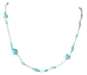 Cream Pearl and Amazonite Necklace Celebrating ~The Moon Goddess~ 6141