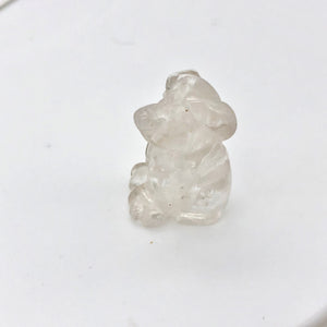 Fluttering Clear Quartz Dog Figurine/Worry Stone | 20x12x10mm | Clear - PremiumBead Alternate Image 2