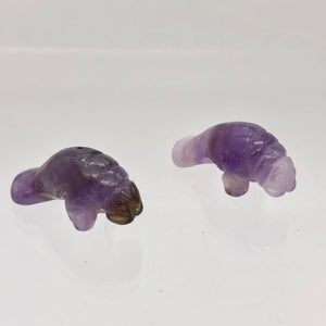 Grace 2 Carved Purple Amethyst Manatee Beads | 21x11x9mm | Purple - PremiumBead Alternate Image 7