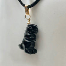 Load image into Gallery viewer, Black Obsidian T- Rex Pendant Necklace|Semi Precious Jewelry| 14k gf Pendant | - PremiumBead Alternate Image 4
