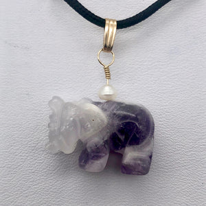 Amethyst Elephant Pendant Necklace | Semi Precious Stone Jewelry | 14k Pendant - PremiumBead Alternate Image 4