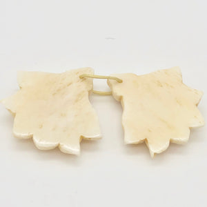 Pair of Carved Waterbuffalo Bone Tropical Flower Beads 10778 - PremiumBead Alternate Image 2