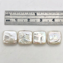 Load image into Gallery viewer, Four Beautiful White 11x11x4mm Square Coin FW Pearls - PremiumBead Alternate Image 2
