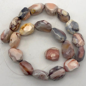 Botswana Agate Faceted Strand | 25x20x12 to 20x15x12mm | Pink | Nugget | 20 Bds| - PremiumBead Primary Image 1