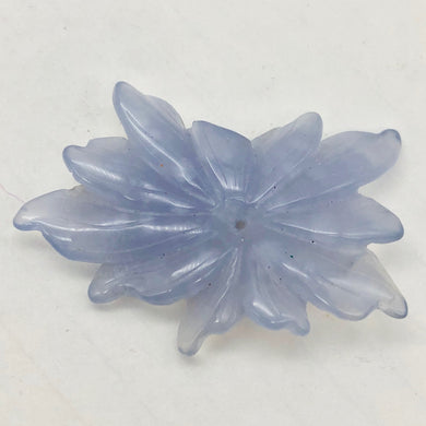 88cts Exquistely Hand Carved Blue Chalcedony Flower Bead 009858P - PremiumBead Primary Image 1