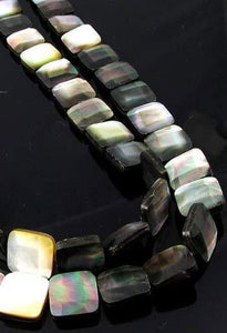 Faceted Tahitian Mop Shell Square Bead Strand 109396 - PremiumBead Primary Image 1