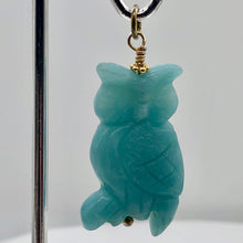 Load image into Gallery viewer, Amazonite Owl 14K Gold Filled Pendant | 1 3/4&quot; Long | Blue | 1 Pendant |
