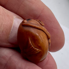 Load image into Gallery viewer, Carved Signed Boxwood Mermaid Bead | 26x20mm | Bown

