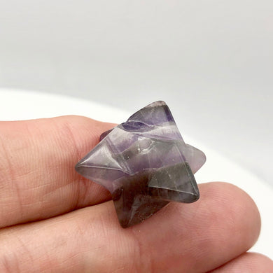 Kabbalah Carved Amethyst Merkabah Star Figurine | 25x15x15mm | Purple - PremiumBead Primary Image 1