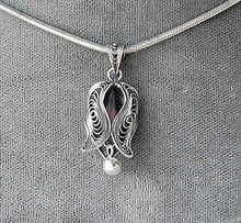 Load image into Gallery viewer, Hand Made Silver Filigree Bell Flower Pendant 5795 - PremiumBead Primary Image 1
