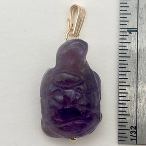 Amethyst Turtle Pendant Necklace | Semi Precious Stone Jewelry | 14k Pendant - PremiumBead Alternate Image 4