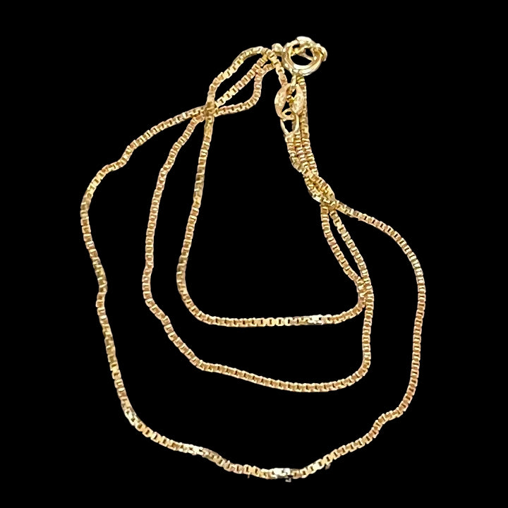 Box Chain Necklace Vermeil over Sterling Silver | 20