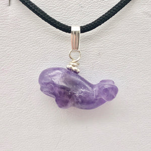 Purple Amethyst Whale and Sterling Silver Pendant | 7/8" Long | 509281AMS - PremiumBead Alternate Image 2
